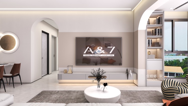 92平白沙鹭岛现代风格-客厅效果图及设计说明