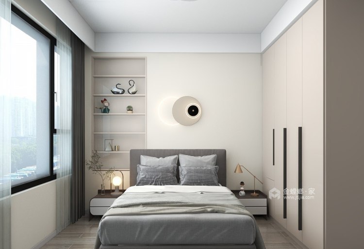 110平绿地莫兰迪现代风格-卧室效果图及设计说明