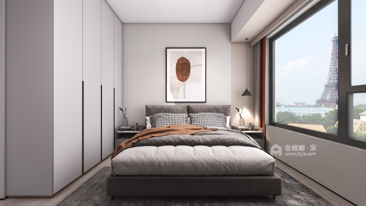 92平白沙鹭岛现代风格-卧室效果图及设计说明