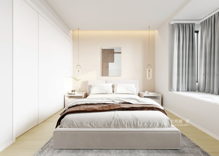 88平河风印月现代风格-卧室效果图及设计说明