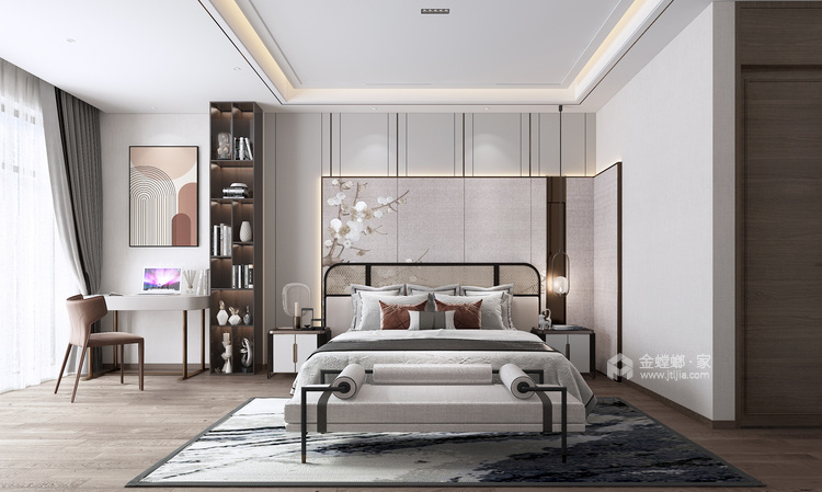 400平太湖水云天新中式风格-卧室效果图及设计说明