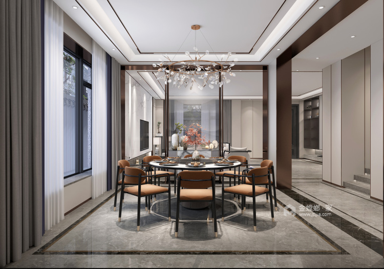 400平太湖水云天新中式风格-餐厅效果图及设计说明