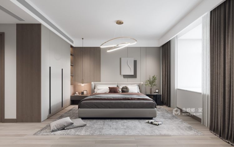 125平舟山花园现代风格-卧室效果图及设计说明