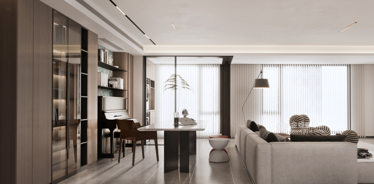 178平荷澜庭现代风格-客厅效果图及设计说明