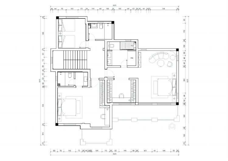 300平曲靖玫瑰园法式风格-平面设计图及设计说明