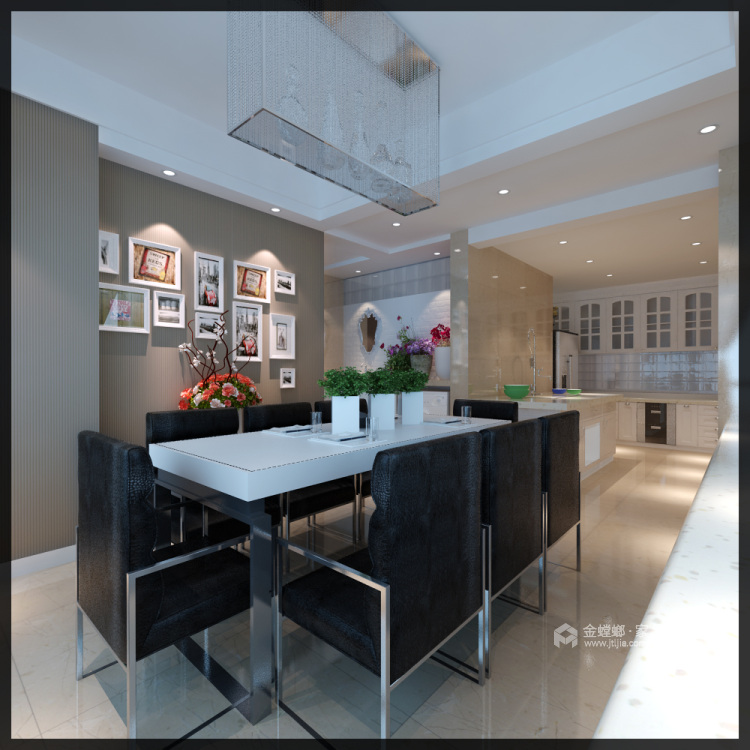 127平金江小区现代风格-餐厅效果图及设计说明
