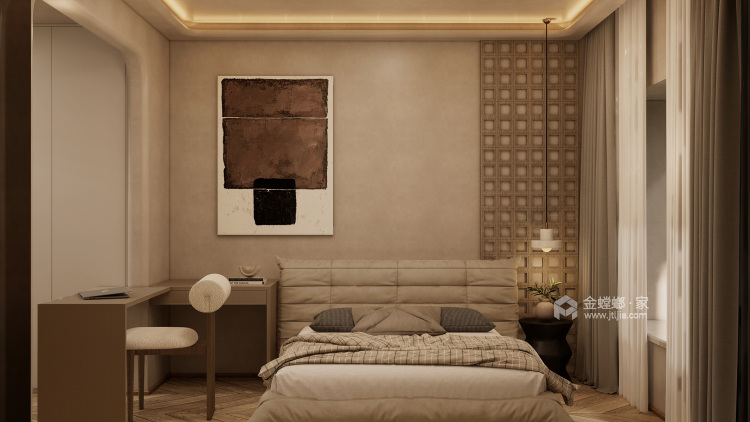 70平春城映象现代风格-卧室效果图及设计说明