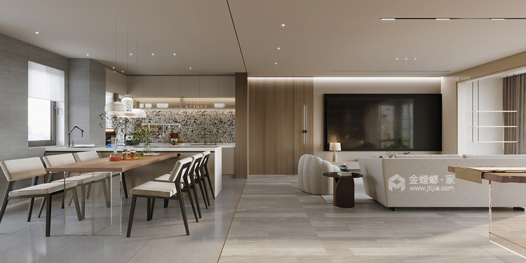 145平山海春风现代风格-餐厅效果图及设计说明