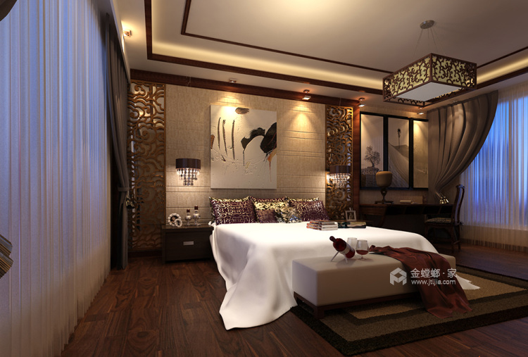 270平同德极少墅中式风格-卧室效果图及设计说明