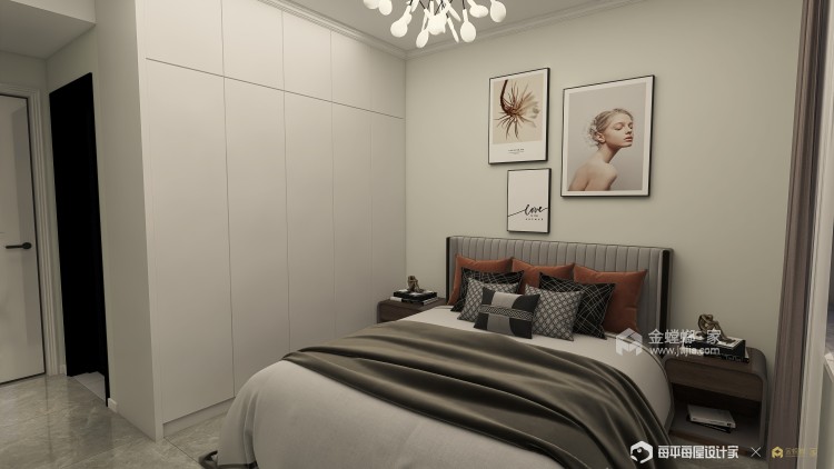 103平龙湖领域现代风格-卧室效果图及设计说明