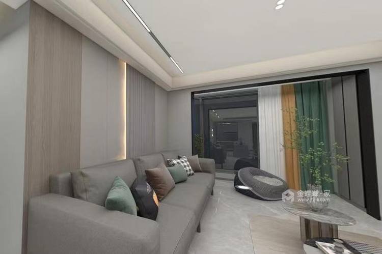 121平观江府现代风格-客厅效果图及设计说明