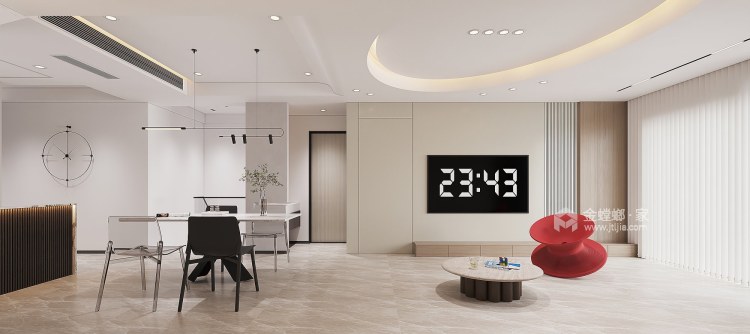 160平宝龙世家现代风格-客厅效果图及设计说明