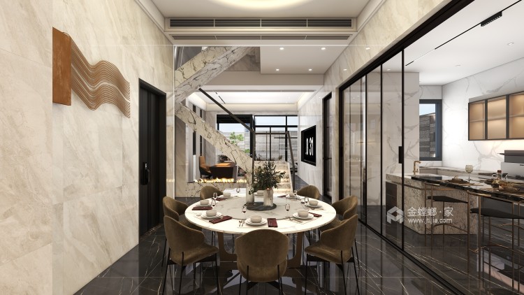 305平临港邦泰花园城现代风格-餐厅效果图及设计说明