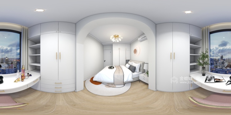 105平绿地现代风格-卧室效果图及设计说明