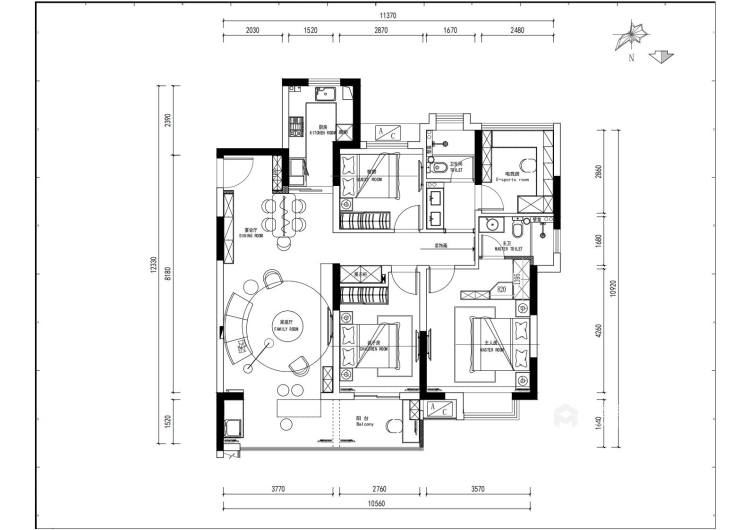 136平红橡世家现代风格-清爽大气 不失高级感的生活-平面设计图及设计说明