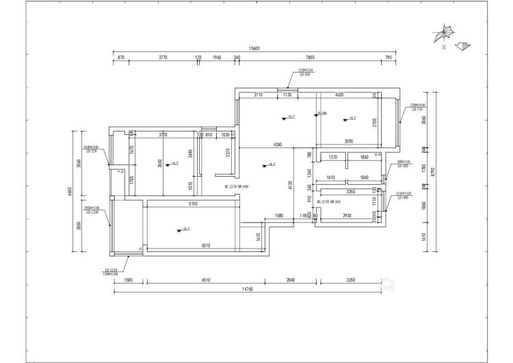 120平倪家湾花园现代风格-简洁实用 温馨的格调-业主需求&原始结构图