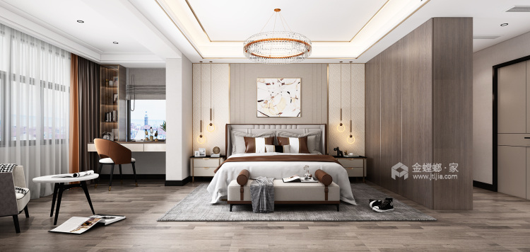 200平景悦澜庭现代风格-卧室效果图及设计说明