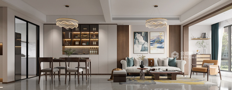 160平观澜府现代风格-客厅效果图及设计说明