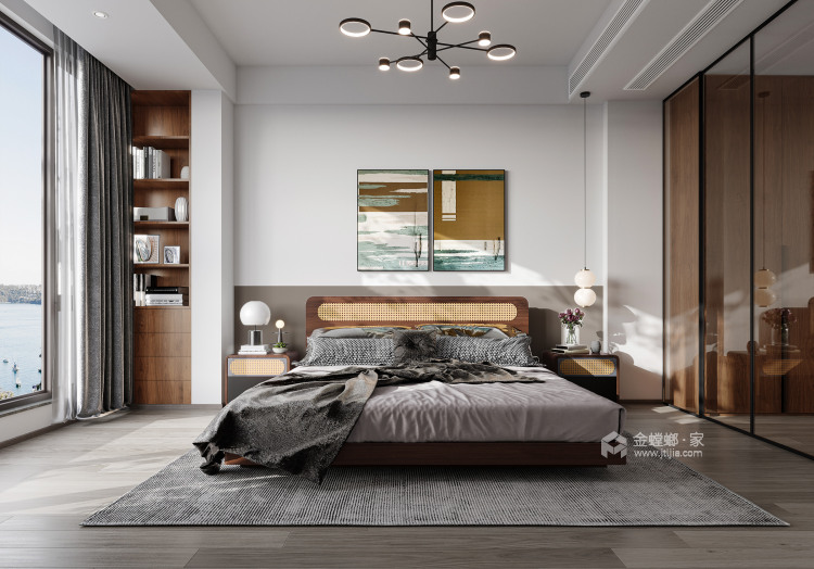 160平观澜府现代风格-卧室效果图及设计说明