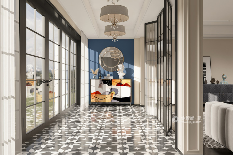 360平阿卡迪亚现代风格-客厅效果图及设计说明