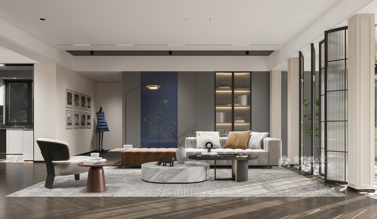 360平阿卡迪亚现代风格-客厅效果图及设计说明