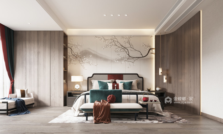 280平泰泓花园新中式风格-卧室效果图及设计说明