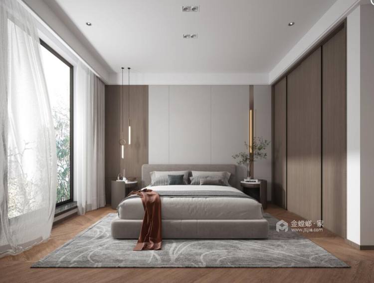 340平泰馀山庄现代风格-藏不住的优雅生活-卧室效果图及设计说明