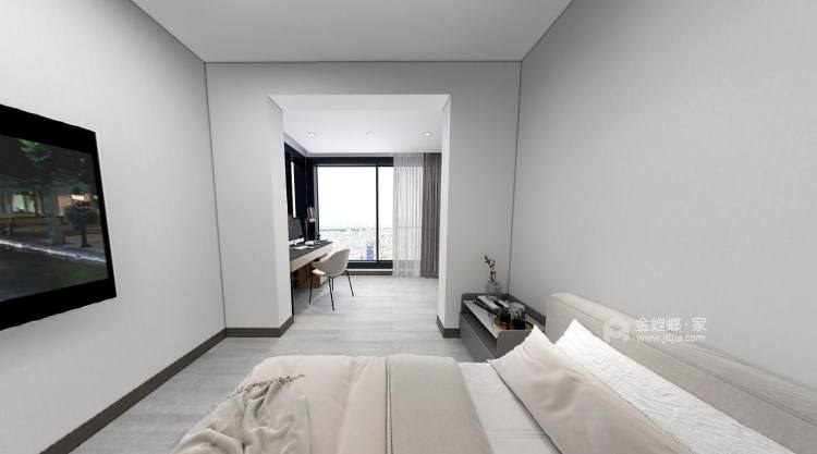 80平嘉州现代现代风格-卧室效果图及设计说明