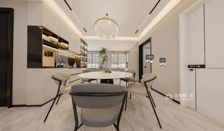 125平香枫丽景现代风格-餐厅效果图及设计说明