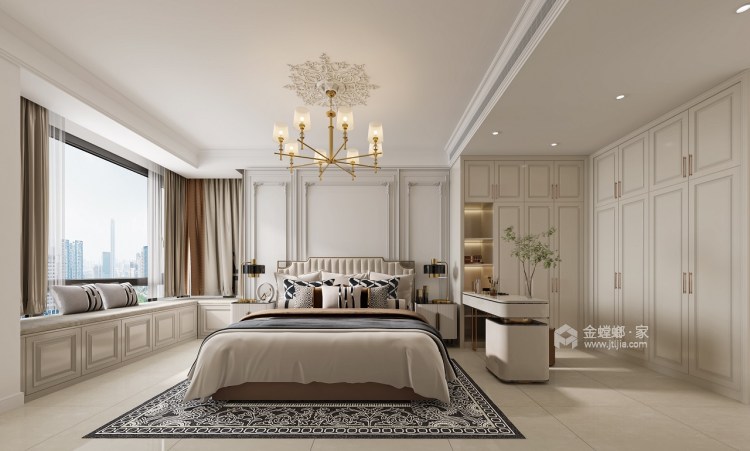 180平中央特区万俊苑美式风格-卧室效果图及设计说明