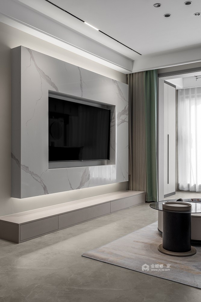 89平名仕豪庭现代风格-质感空间轻享受-客厅效果图及设计说明