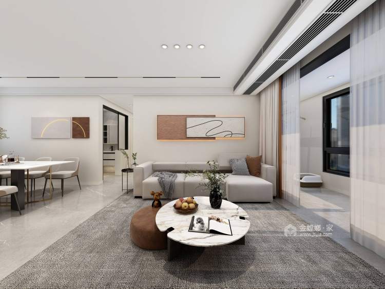 125平远洋琨庭现代风格-客厅效果图及设计说明