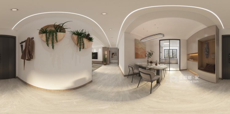 140平心连心花园现代风格-客厅效果图及设计说明