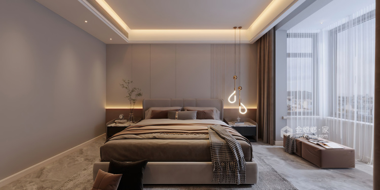 129平禹州嘉誉公元现代风格-卧室效果图及设计说明