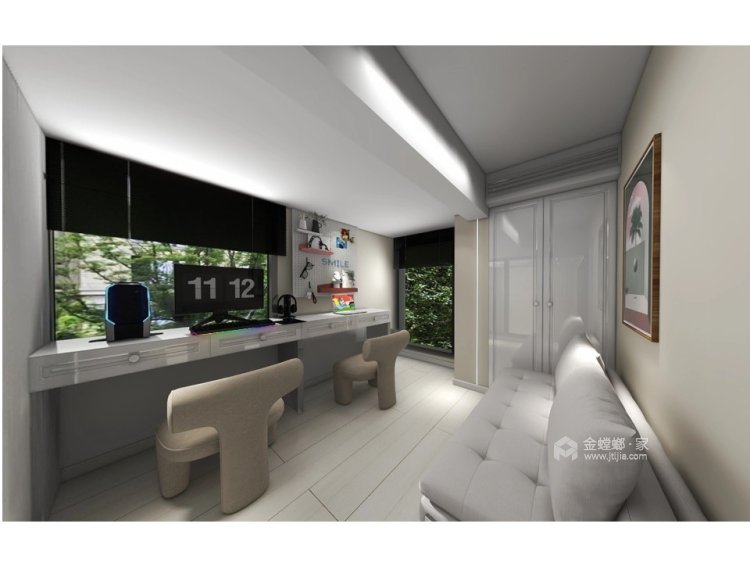 105平双子屋现代风格-卧室效果图及设计说明