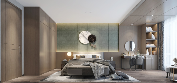 286平金沙湖高尔夫官邸现代风格-卧室效果图及设计说明