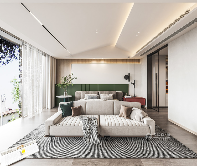 400平北园府现代风格-卧室效果图及设计说明
