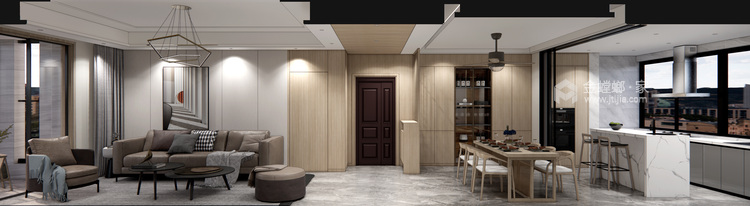 188平花语江南现代风格-客厅效果图及设计说明