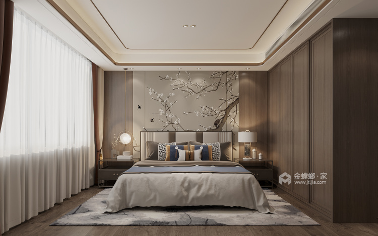 600平石湖湾新中式风格-卧室效果图及设计说明