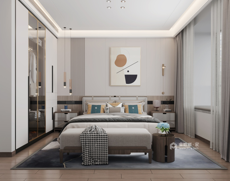 188平花语江南现代风格-卧室效果图及设计说明