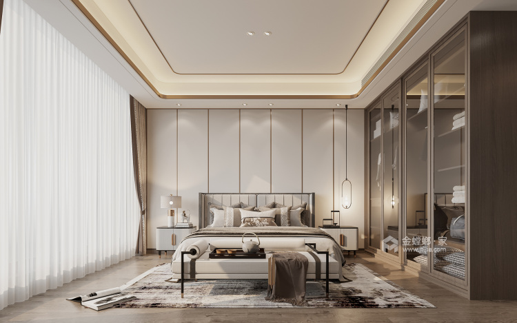 600平石湖湾新中式风格-卧室效果图及设计说明