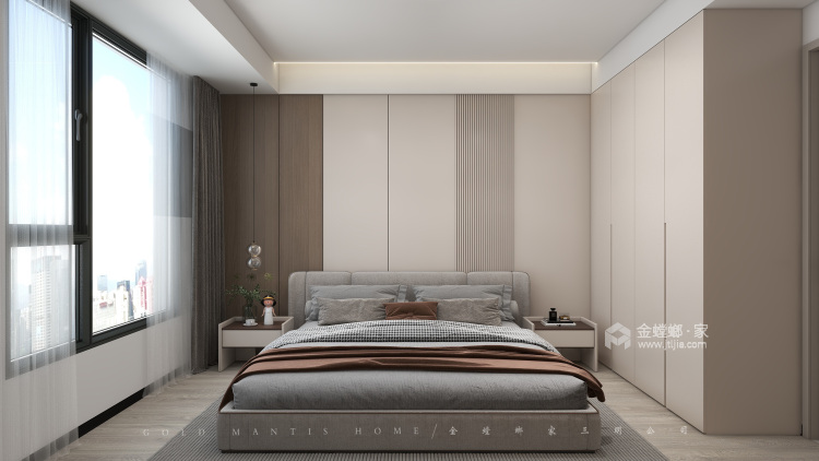 108平锦绣家园现代风格-越是简单，越是轻松自然-卧室效果图及设计说明
