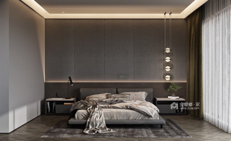 330平常林苑墅现代风格-沉静内敛的力量-卧室效果图及设计说明