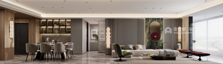 180平正弘青云筑现代风格-客厅效果图及设计说明