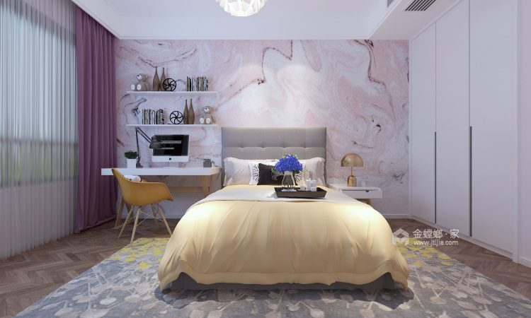 240平曲江大城现代风格-卧室效果图及设计说明