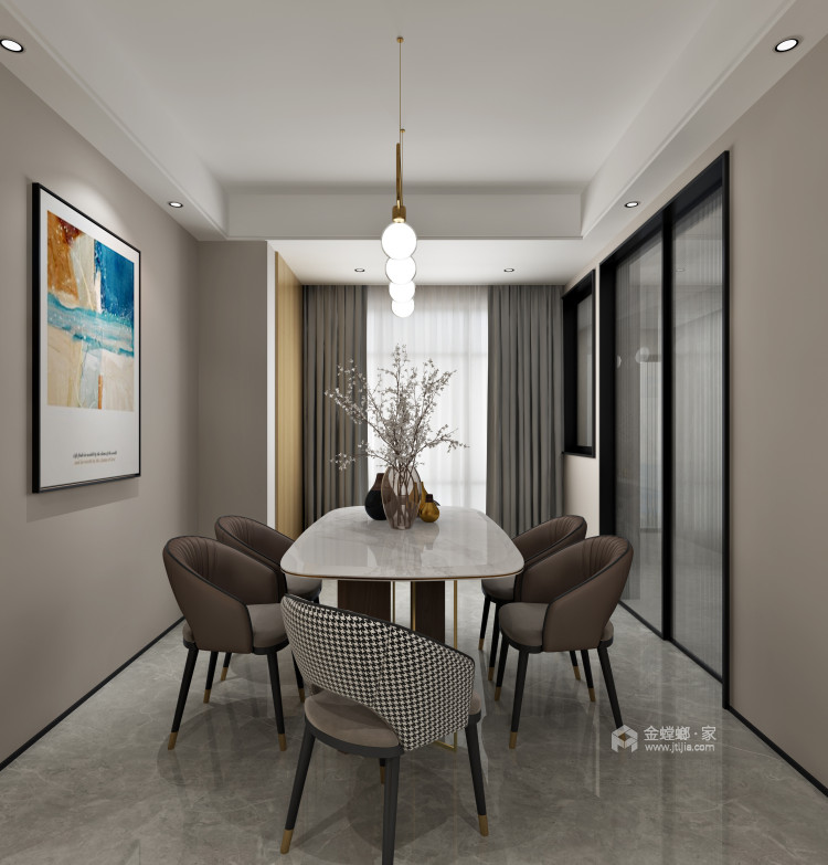 174平海德堡现代风格-客厅效果图及设计说明