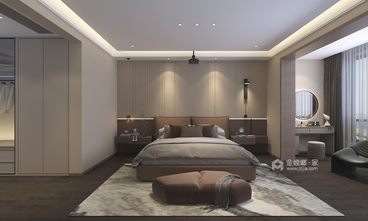 260平湖光山色现代风格-卧室效果图及设计说明