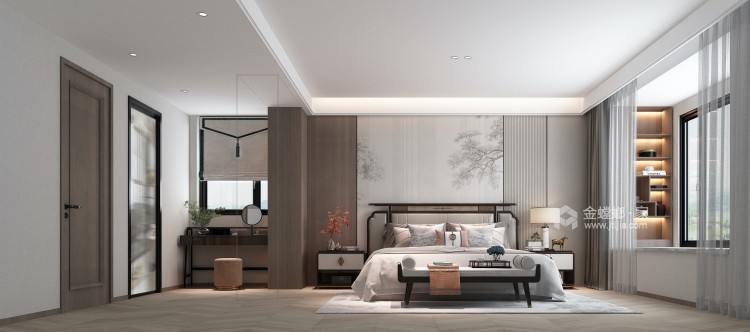186平金峰睿园新中式风格-卧室效果图及设计说明