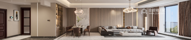160平贵阳国际中心现代风格-客厅效果图及设计说明