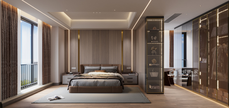 160平贵阳国际中心现代风格-卧室效果图及设计说明